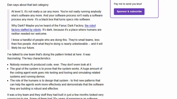 The Five Levels: from Spicy Autocomplete to the Dark Factory