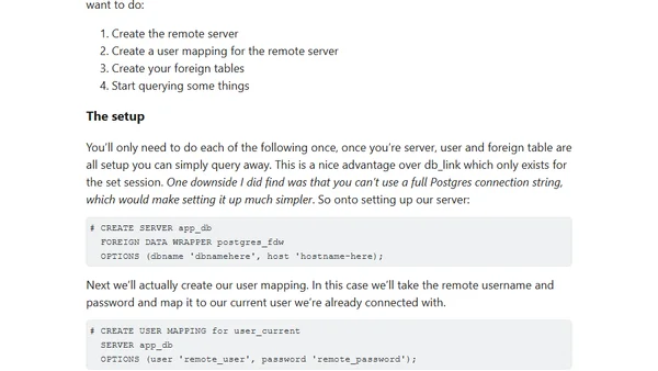 A look at Foreign Data Wrappers