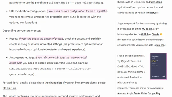 HTML Minifier Next 5, a Quick Upgrade Guide