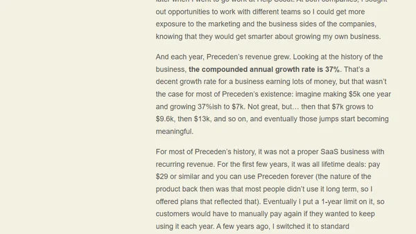 My Indie SaaS Revenue has Grown 37% per Year for 13 Years