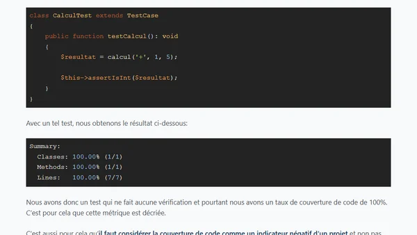 A propos de la couverture de code