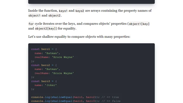 How to Compare Objects in JavaScript