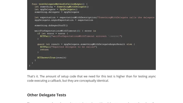 Testing Delegates in Swift with XCTest