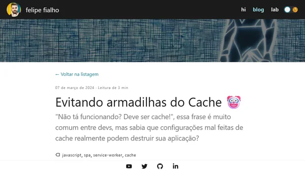 Evitando armadilhas do Cache 🤡