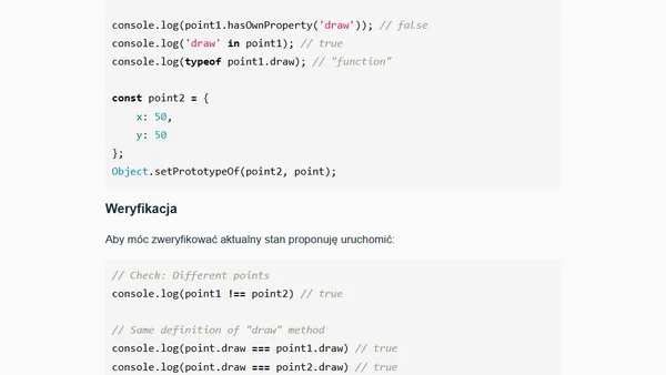 Dziedziczenie obiektów w JavaScript (bez użycia klas)