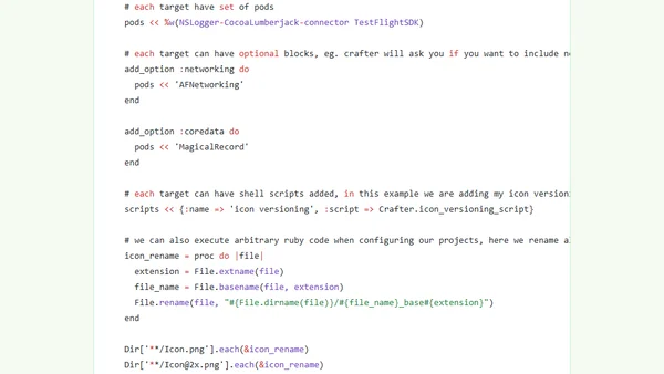 Crafter - setup your cocoa projects with ease