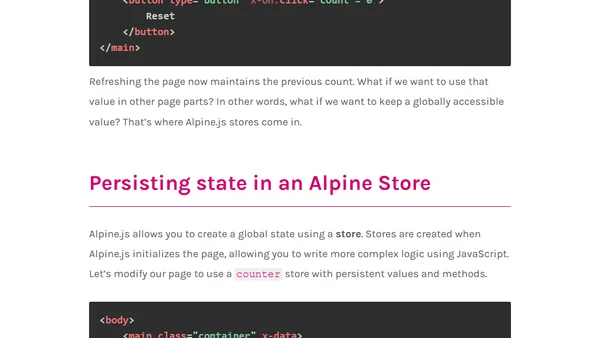 Building a Persistent Counter with Alpine.Js