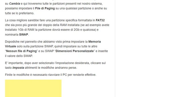 Il File di Paging: cos’è e come configurarlo
