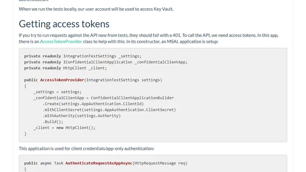 Testing Azure AD-protected APIs, part 3: Automated integration tests
