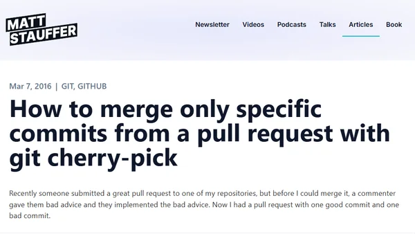 How to merge only specific commits from a pull request with git cherry-pick
