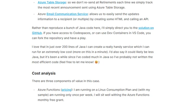 Build your own Azure retirements email alerts service using Java, Azure Functions and Communication Services