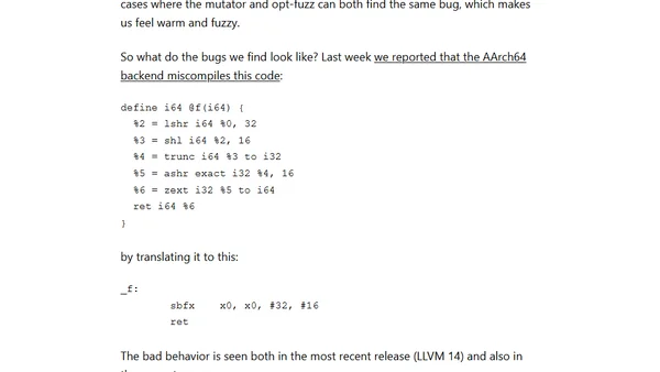 Formal-Methods-Based Bugfinding for LLVM’s AArch64 Backend