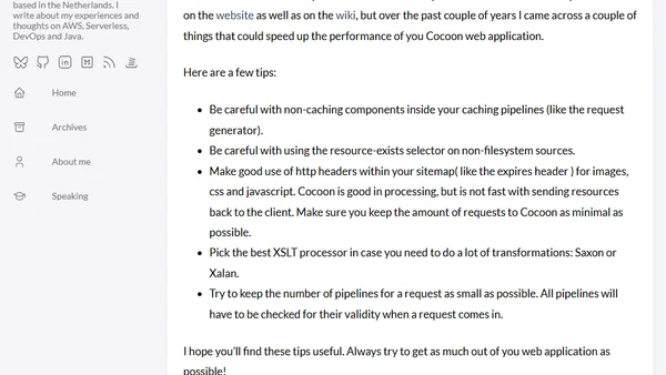 Performance boosting your Cocoon web application
