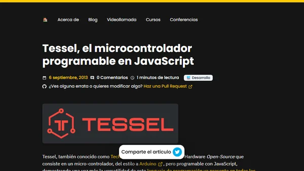 Tessel, el microcontrolador programable en JavaScript