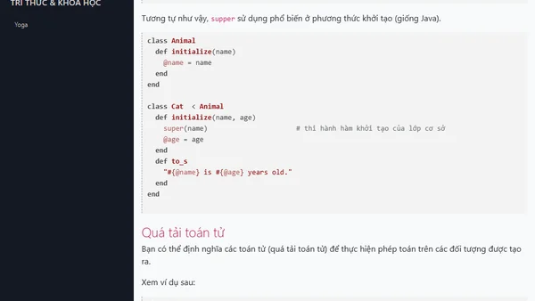 Tính kế thừa và đóng gói trong Ruby