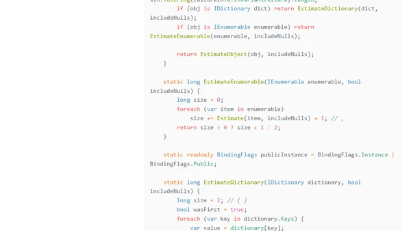 Estimating JSON size