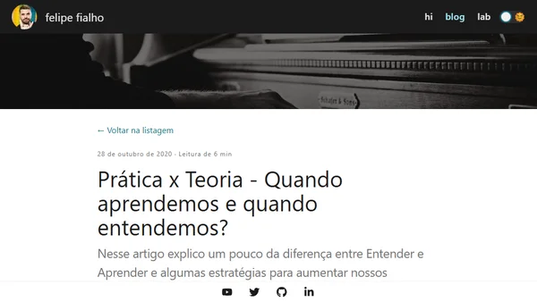Prática x Teoria - Quando aprendemos e quando entendemos?