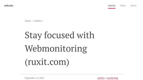 Stay focused with Webmonitoring (ruxit.com)