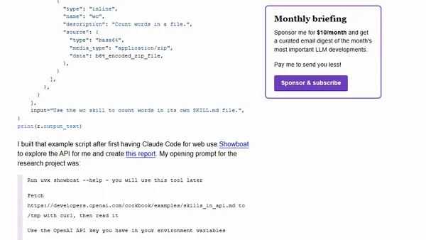 Skills in OpenAI API
