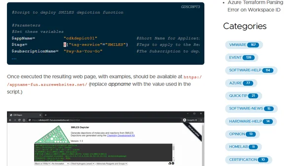 Depicting chemicals with Azure Functions