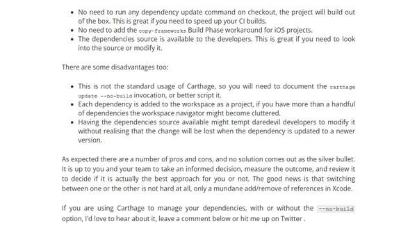 An even lighter way to use Carthage