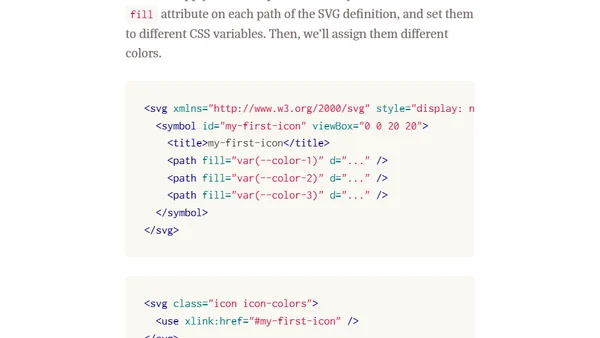 Multi-Colored SVG Symbol Icons with CSS Variables