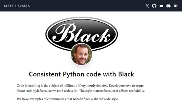 Consistent Python code with Black
