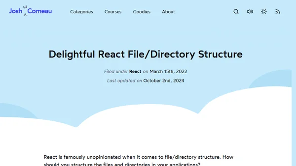 Delightful React File/Directory Structure