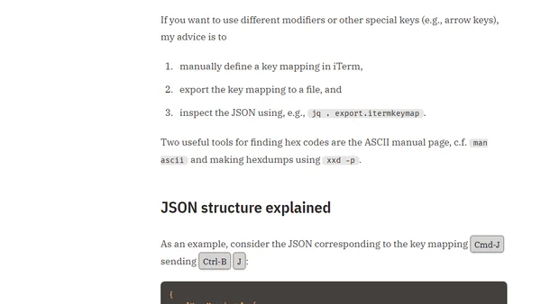 Scripting iTerm Key Mappings