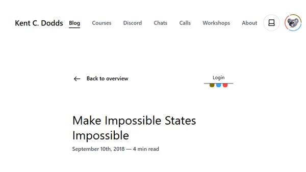 Make Impossible States Impossible