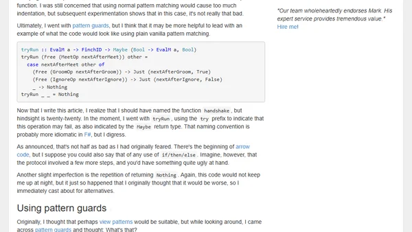 Pattern guards for a protocol