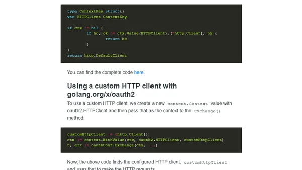 Custom HTTP client with golang.org/x/oauth2 and GitHub Go SDK
