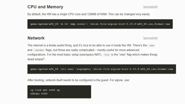 Quick and simple VMs with qemu