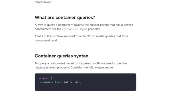 CSS container queries are finally here
