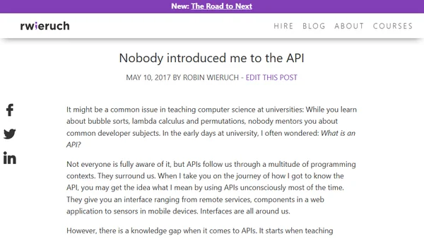 Nobody introduced me to the API