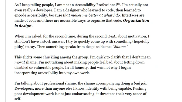 Pride, shame, and accessibility