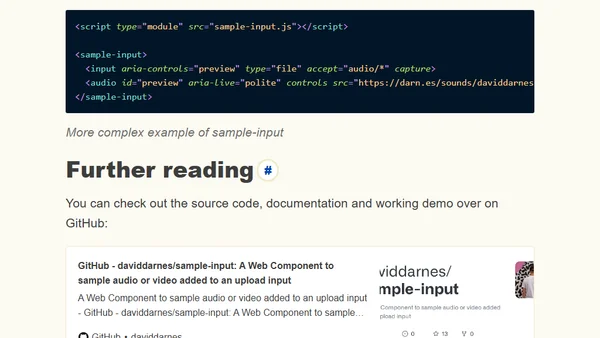 sample-input Web Component
