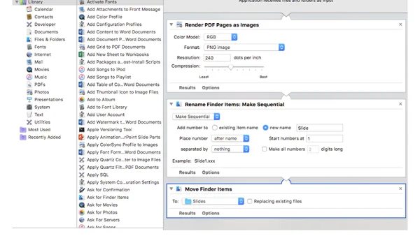 Using Automator on a Mac to Convert PDF to Images
