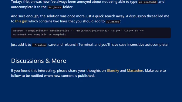 Making macOS Terminal use case-insensitive autocomplete