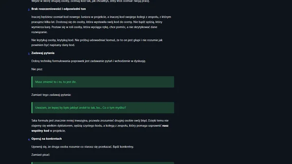 Kompendium Code Review - dobre praktyki oceniania kodu