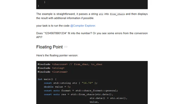 C++ String Conversion: Exploring std::from_chars in C++17 to C++26