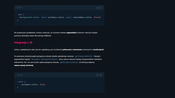 Nowoczesny CSS - CSS Variables