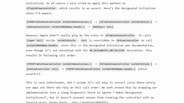 UITableViewController designated initializer woes