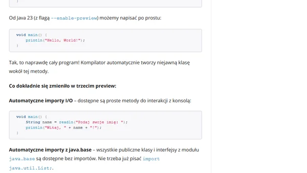 Java co nowego i co ciekawego w wersjach od 22 do 25