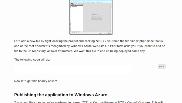 Windows Azure Websites and PhpStorm
