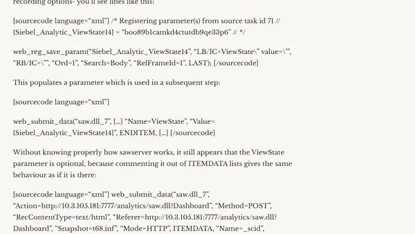 OBIEE and HP Performance Center (a.k.a. LoadRunner) - Notes