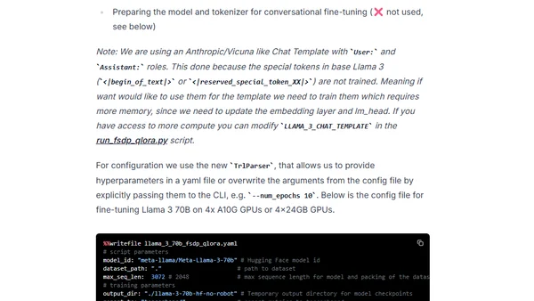 Efficiently fine-tune Llama 3 with PyTorch FSDP and Q-Lora
