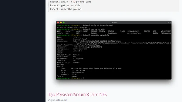 Sử dụng PersistentVolume NFS trên Kubernetes