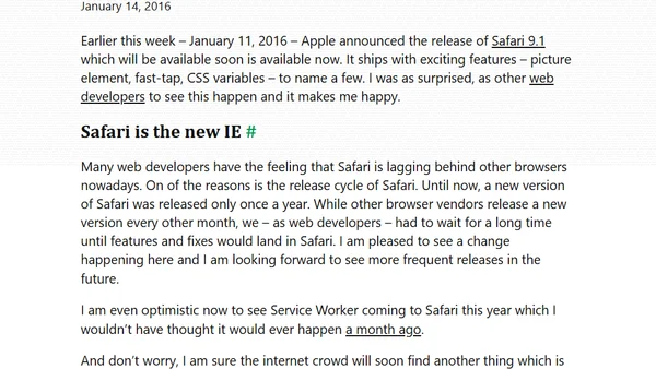 On the Safari 9.1 release
