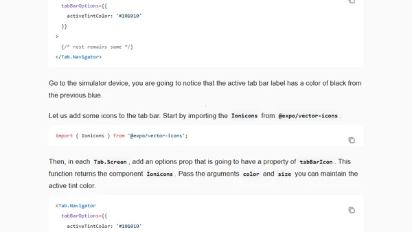 Nesting Tab and Stack navigators in React Native and Expo apps